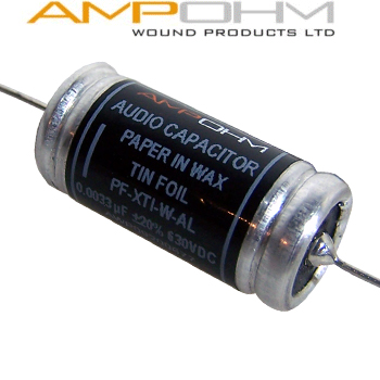 Ampohm Tin Foil, Paper in Wax Capacitors - DISCONTINUED