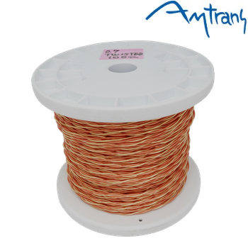 Amtrans OFC gold plated wire, TWISTED pair, 0.7mm dia, with sleeving (1m)