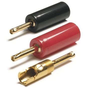 Gold plated 4mm large banana plug, solder bucket & screw fix