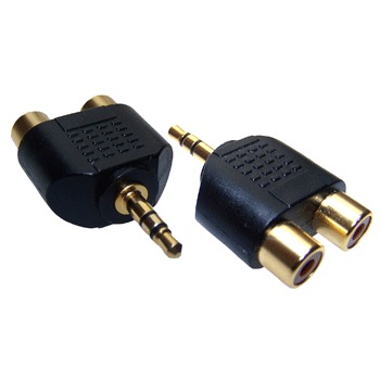 3.5mm Stereo Jack Plug to 2 x Phono sockets