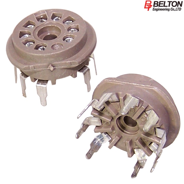Close-up view of VT9-PT: Belton B9A PCB mount valve base