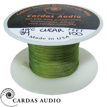 34 AWG Cardas Clear Tonearm Wire - GREEN (0.5m)