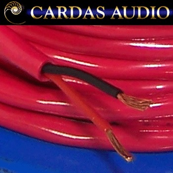 Closeup view of Cardas 2 x 20 AWG (0.81mm diameter) copper multistrand