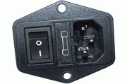 Combined IEC Inlet Socket with Switch and Fuseholder - Screw Fit