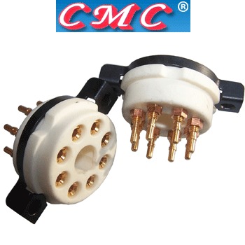 CMC Ceramic Octal Chassis mount valve base - DISCONTINUED