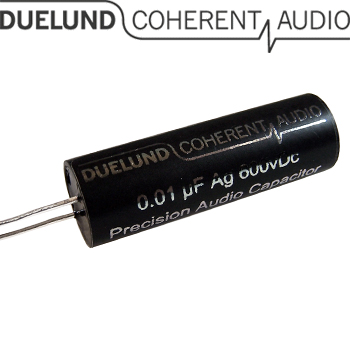 DUE-PSF-010: 0.01uF 600Vdc Duelund Silver Foil Precision Bypass Capacitor