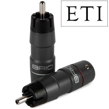 ETI Research Brio RCA Connectors, Rhodium Plated