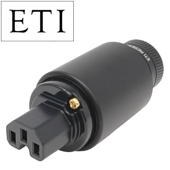 ETI Research Legato IEC Connector, Rhodium Plated