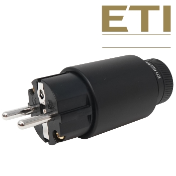 ETI Research Legato Schuko AC Connector, Rhodium Plated