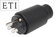 ETI Research Legato US AC Connector, Rhodium-plated