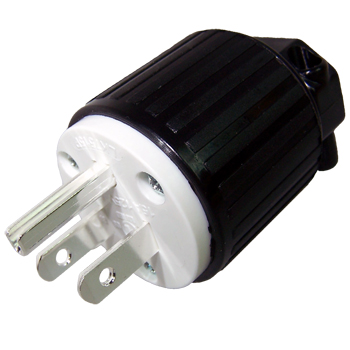 NEMA USA AC plug, silver plated