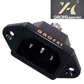 Gaofei Rhodium plated, Chassis mount IEC inlet socket