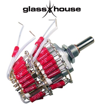 Glasshouse Stepped Attenuator, 0.5W PRP metal film resistor, Shunt version