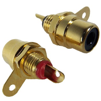 G-PHONO-U: Gold plated Uninsulated RCA sockets (pair)