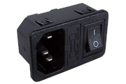 Comnined IEC Inlet with Switch and Fuseholder - Panel Mount