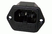 IEC Mains Inlet Socket, Chassis Mount - Screw Fit