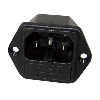 IEC Mains Inlet Socket with fuse, Chassis Mount - Screw Fit