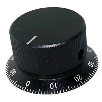 Black "Numbered" Knob, 35mm diameter - DISCONTINUED