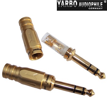 Yarbo 1/4 inch Stereo headphone Plug, gold plated - DISCONTINUED