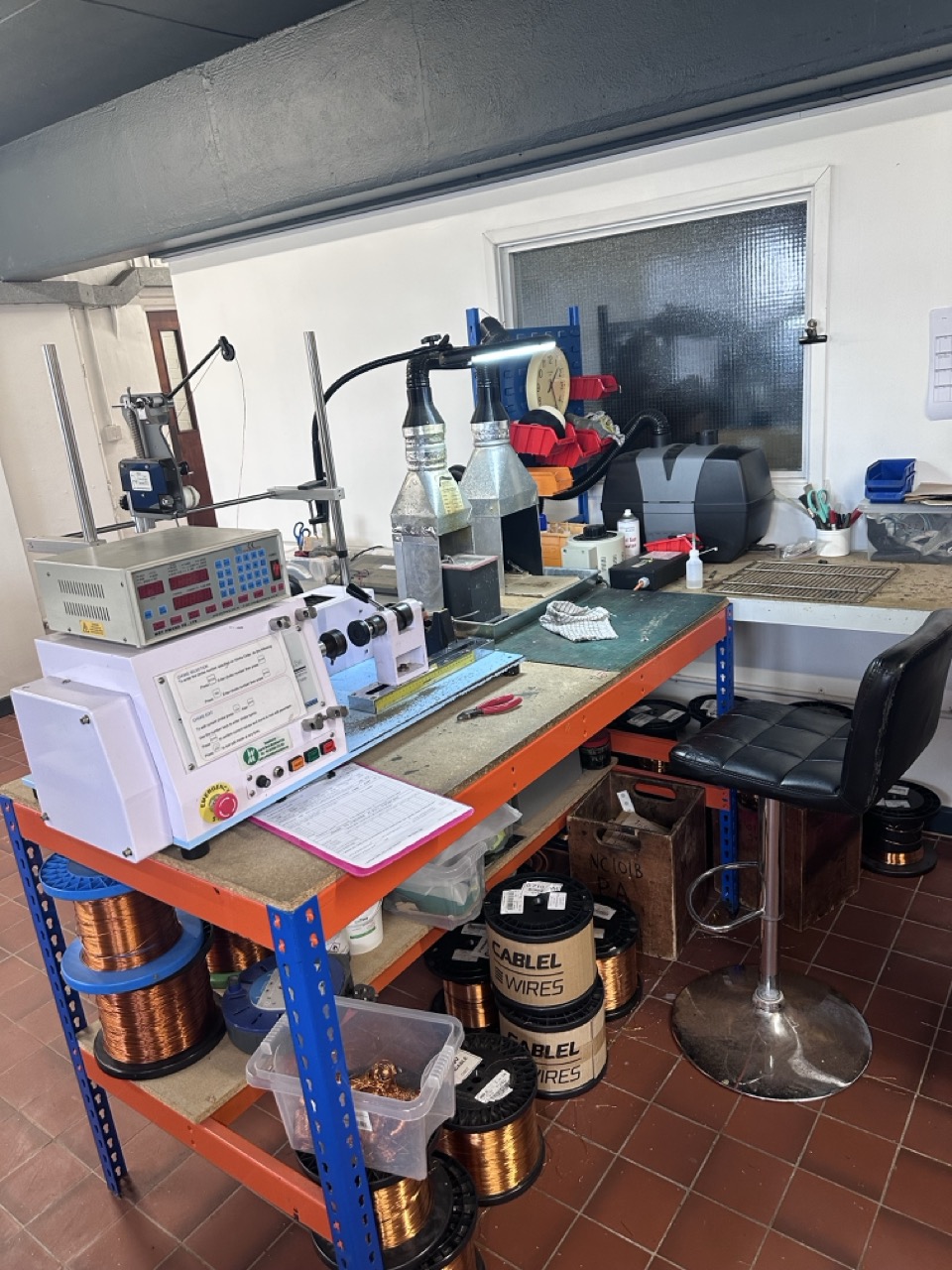 The inductor winding machine.