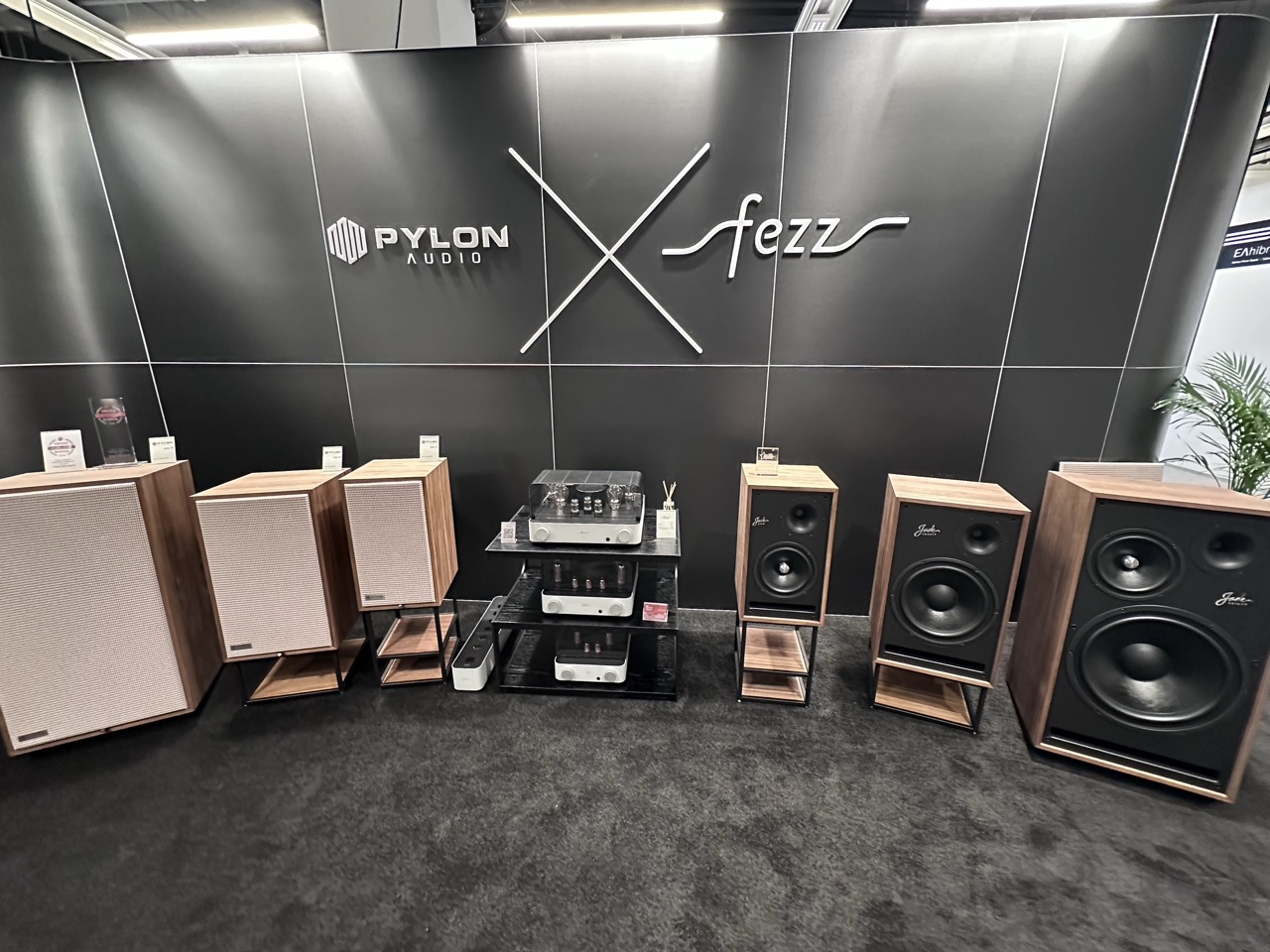 Pylon Audio Loudspeakers with Fezz amplifiers. I do admire the look of these.