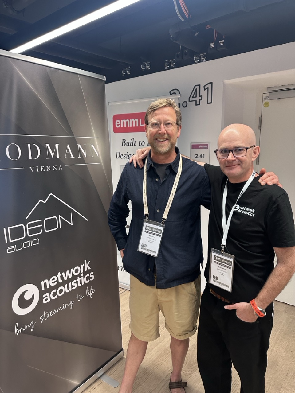 Always good to run into Rob Osbourn from Network Acoustics, who had an excellent room with collaborators.