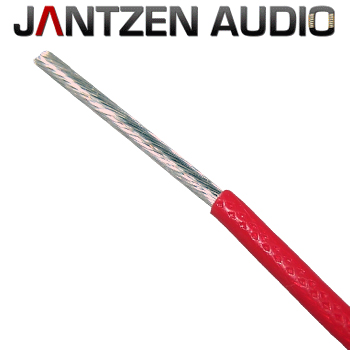 006-0052: Jantzen Silver Plated Copper Wire Speaker Cable, AWG 13, RED, 1 metre