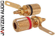 012-0160 Jantzen Binding Post M4 / 8mm Pair, Gold plated, red / black