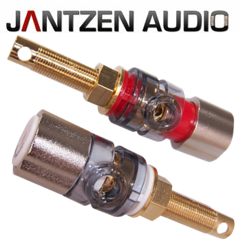 012-0209 Jantzen Binding Post M9 / 25mm, Satin nickel plated,  red / white