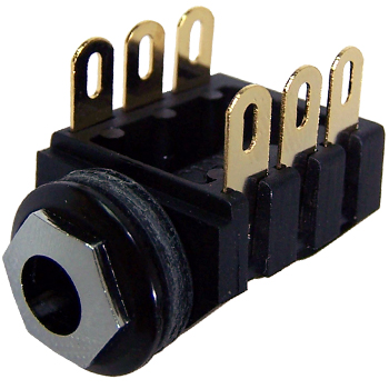 1/4 Inch Stereo Switched Jack Socket Gold Plated