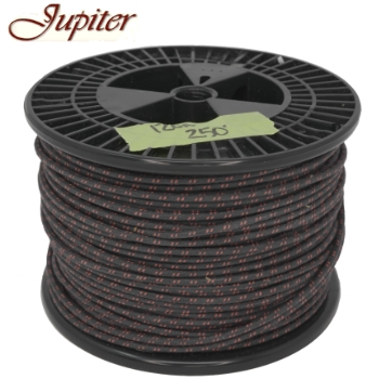 Jupiter AWG12, tinned multistrand copper in lacquered cotton insulated wire - Black (1m)