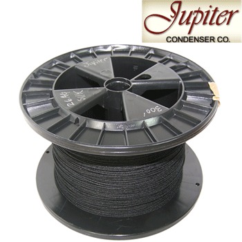 Jupiter AWG 26, Pure Silver in black silk insulated wire (0.405mm)