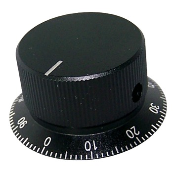 Black "Numbered" Knob, 35mm diameter