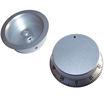 Aluminium silver numbered knob (57mm dia.)