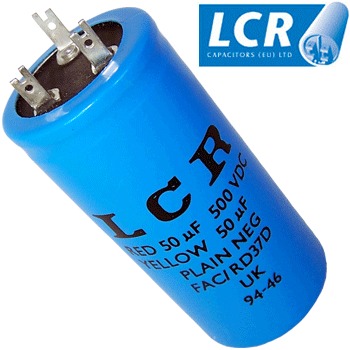 50uF + 50uF 500Vdc LCR Electrolytic Capacitor