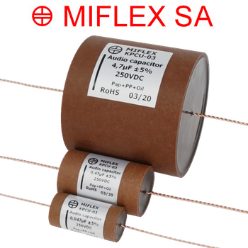 Miflex KPCU-03 Copper Foil Paper / Polypropylene in Oil 250Vdc Capacitors