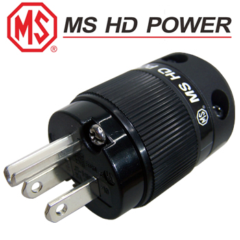 MS515Rh: MS HD Power US mains plug, Rhodium plated