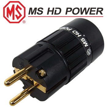 MS HD Power Schuko (EU) mains plug, Gold-plated