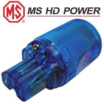 MS9315RhK: MS HD Power Blue IEC Plug, Cryo'ed, Rhodium Plated