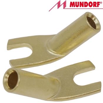 MCONCL6G Mundorf Copper Fork Cable Lug, gold plated - DISCONTINUED
