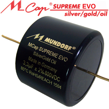 Mundorf MCap Supreme EVO Silver Gold Oil Capacitors