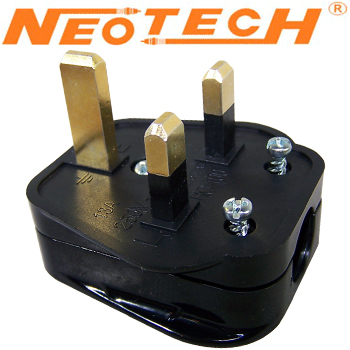 NC-411G: Neotech copper UK Mains plug, gold plated, Cryo treated
