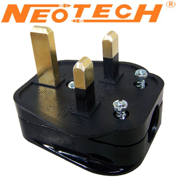 Neotech NC-411G, copper UK Mains plug, gold plated