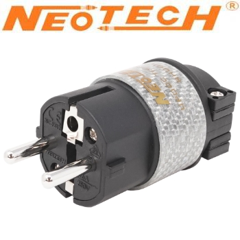 Neotech NC-P312RH, UP-OCC Schuko (EU) Mains Plug, rhodium plated, cryo treatment