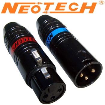 NC-06612: Neotech OFC 9mm XLR plugs, gold plated (pack of 4)