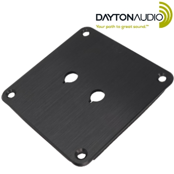 PE-091-602: Dayton Audio Binding post plate, black anodised finish, 2 holes (1 off)