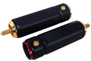 Black body Gold plated RCA Plugs (pair)