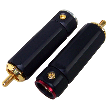 Black body Gold plated RCA Plugs (pair)