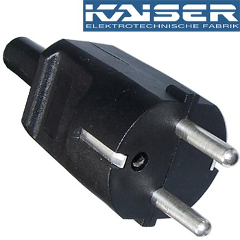 Kaiser Schuko (EU) Mains Plug, silver plated