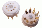 SK9CP22-G: PCB mount B9A valve base, gold plated pins